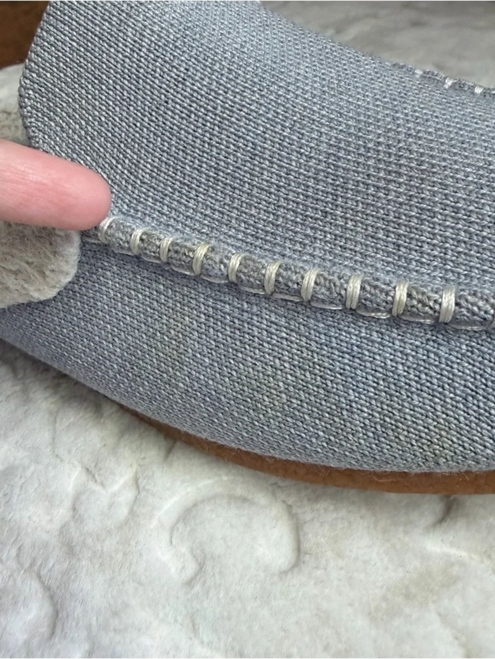 Rothy's The Scuff Slipper Sz 6 Glacier Grey Wool Blend with Sherpa Lining READ - Picture 3 of 15